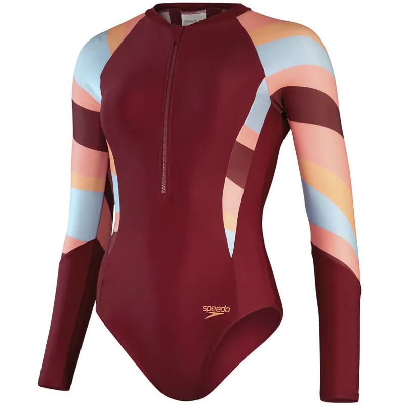 Speedo Women's Long Sleeve Swimsuit Red/Orange